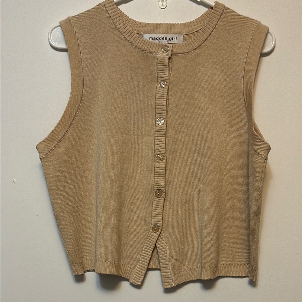 Madden Girl Beige Knit Vest